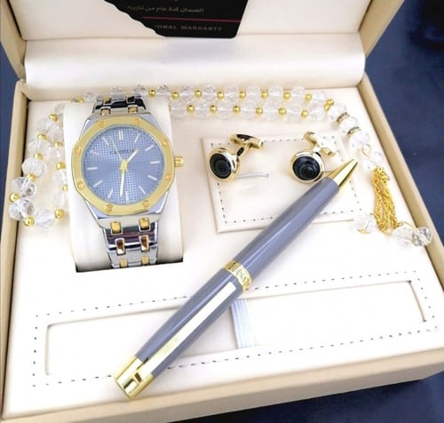 طقم رجالي ساعة راقي تصميم الاسم حسب الطلب الموديل...