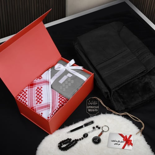 بوكسات هدايا رجالية شتوي فروة مع قماش شتوي وشماغ م...