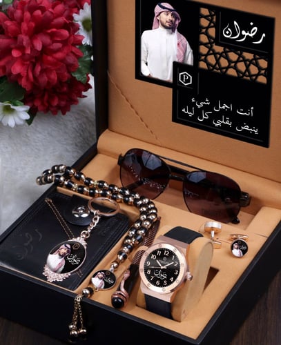 هدايا رجالية طقم ساعة مع واكسسوارت تصميم حسب الطلب