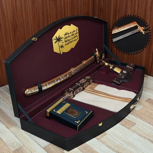 بكس هدية ملكي سيف مع مشلح عالي الجودة مديل جديد MH...