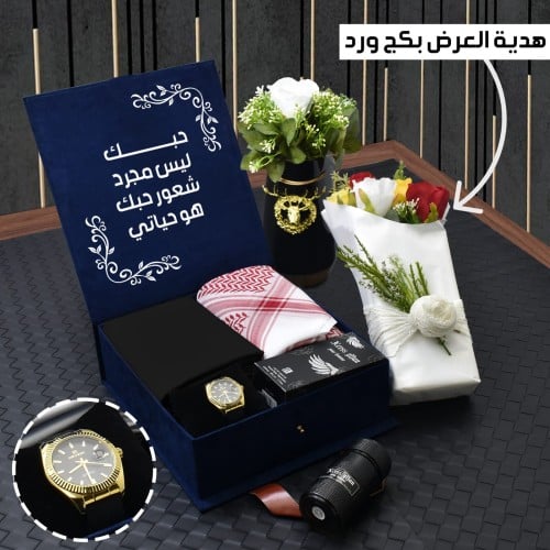 بكس شماغ مع ساعة عالي الجودة مديل جديدMH-7786