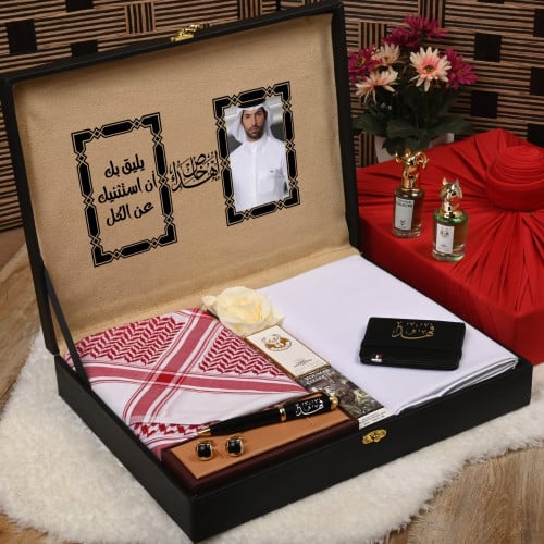 بكس رجالية هدايا قماش وشماغ تصميم حسب الطلب موديل...