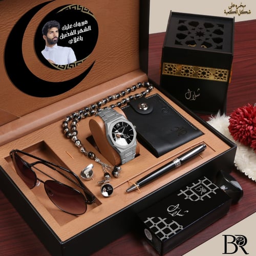 أطقم رجالية راقية ساعة مع اكسسوارات تصميم حسب الطل...