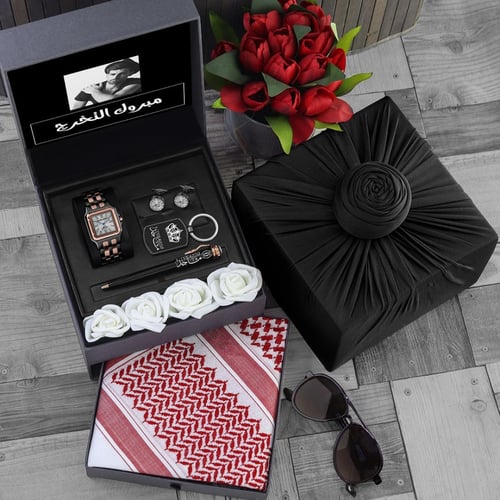 طقم ساعة رجالية فاخرة مع اكسسوارت رجالية تصميم حسب...