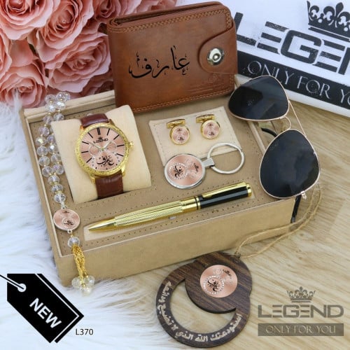 طقم ساعة رجالي تصميم الاسم حسب الطلب الموديل HM-76...