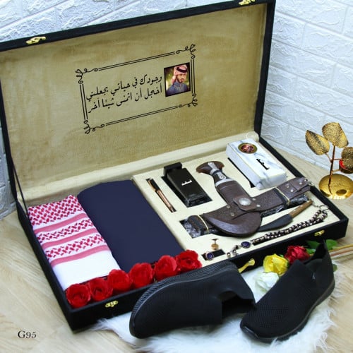 هدايا رجالي بوكس ملكي شتوي مع شوز و قماش وشماغ و ع...