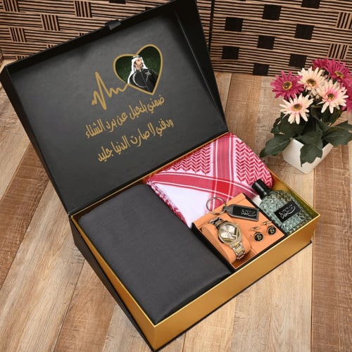 هدايا بوكس شتوي رجالي و قماش وشماغ طقم ساعه و عبار...