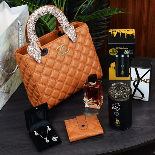 هدايا نسائية شنطة مع مبخرة و عطر مديل HJ-4120