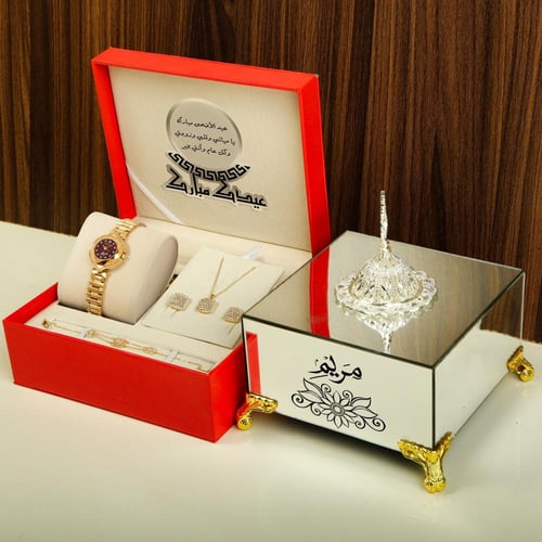 طقم ساعة نسائية مع مبخرة واكسوارات مديل MF-145022