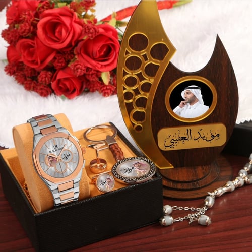 طقم ساعة رجالي تصميم الاسم حسب الطلب الموديل HM-55...