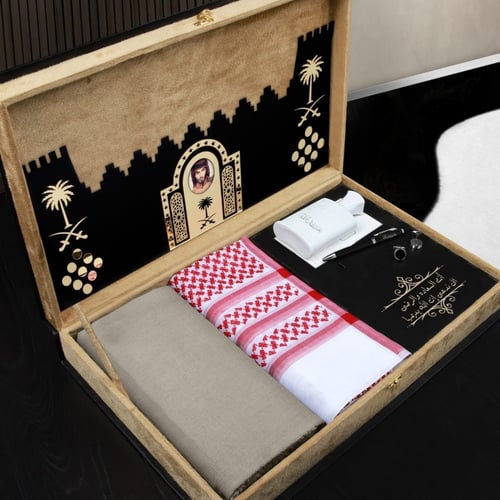 بوكس رجالي شتوي فخمة مع شماغ موديل HM-7896