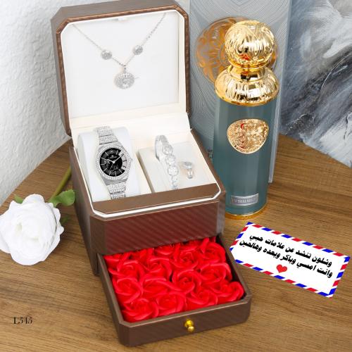 طقم ساعه نسائي مع اكسسؤارات مديل FG-971