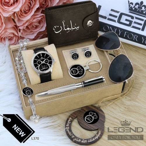 طقم ساعة رجالي تصميم الاسم حسب الطلب الموديل HM-76...