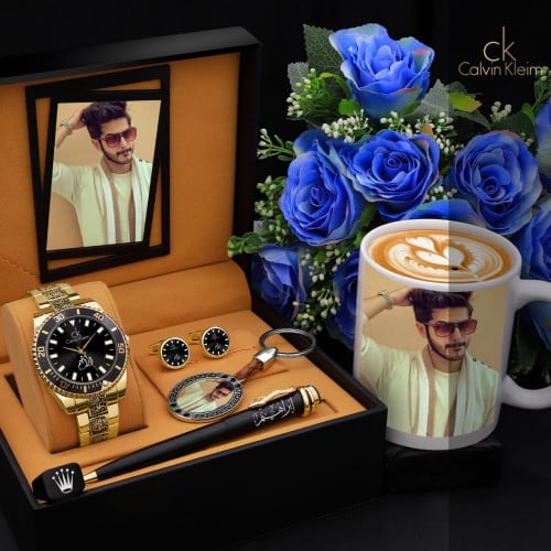 أطقم ساعات رجالية فخمة مع إكسسوارات أنيقة بالاسم و...