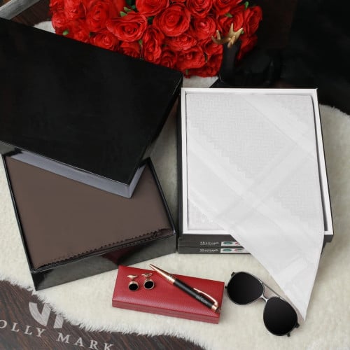 بكس هدايا رجالي بوكس قماش شماغ قلم كبك