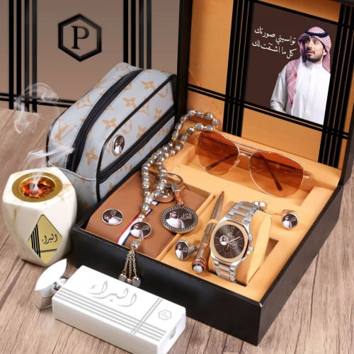 طقم ساعه رجالي بالأسم حسب الطلب
