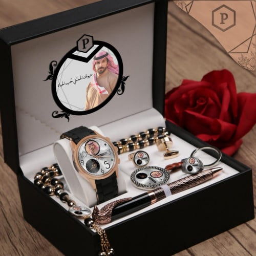 أطقم هدايا راقية ومتكاملة بالإسم والصورة وكتابة ال...