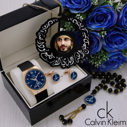 أطقم ساعات رجالية عصرية أنيقة مع مجموعة إكسسوارات...