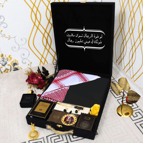بكس رجالية هدايا قماش وشماغ تصميم حسب الطلب موديل...