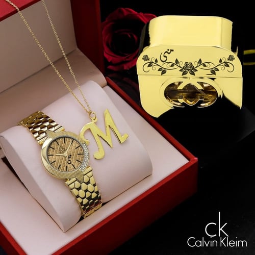 هدية راقية تشمل ساعة نسائية مع مجموعة إكسسوارات مم...