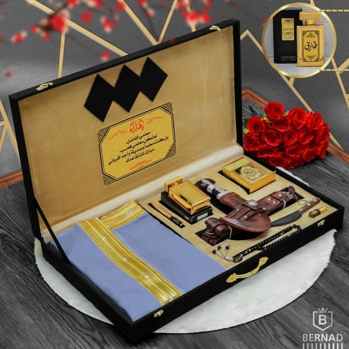 بوكس رجالي ملكي طقم خنجر ومشلح هدايا فخمة تصميم حس...