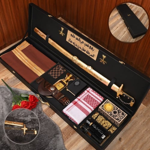 بوكسات رجالية ملكي جلد سيف وشماغ ملكي تصميم حسب ال...