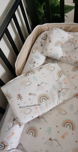 سرير متنقل/مخده راس /حقيبه صغيره /لحاف