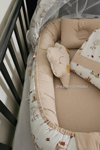 طقم سله(سله/مخده راس /مخده الغيمه /لحاف /ناموسيه و...