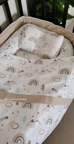 سرير متنقل/مخده راس /حقيبه صغيره /لحاف