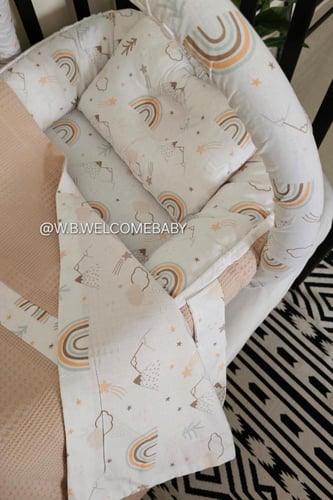 طقم سله(سله/مخده راس/لحاف/ناموسيه وتعليقه العاب )