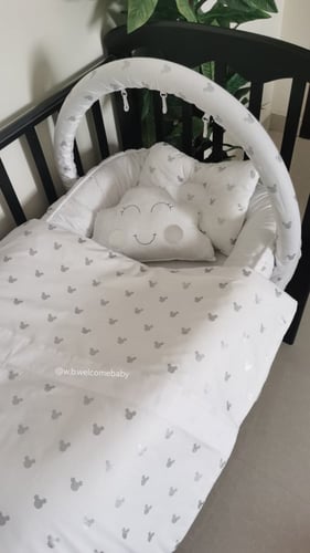 طقم سله(سله/مخده راس /مخده الغيمه /لحاف /ناموسيه و...