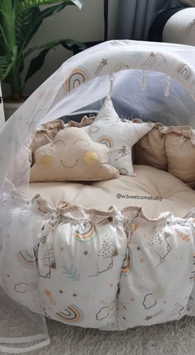 سله دائريه/مخده الغيمه /مخده النجمه /ناموسيه وتعلي...