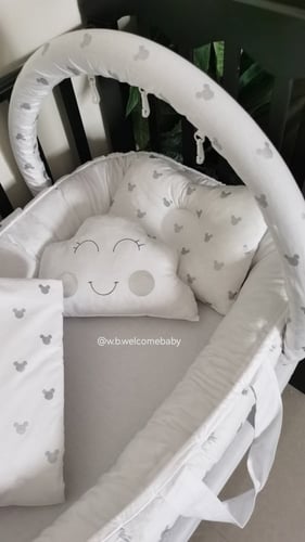 طقم سله(سله/مخده راس /مخده الغيمه /لحاف /ناموسيه و...