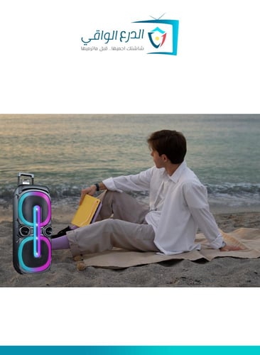 سماعة مكبر صوت ترولي محمول بلوتوث مع ميكروفون لاسل...