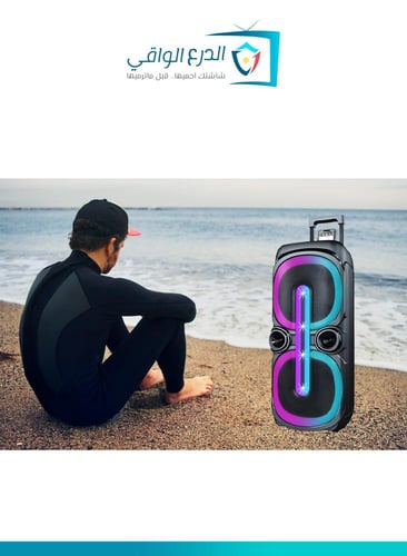 سماعة مكبر صوت ترولي محمول بلوتوث مع ميكروفون لاسل...