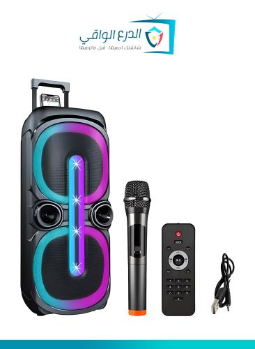 سماعة مكبر صوت ترولي محمول بلوتوث مع ميكروفون لاسل...