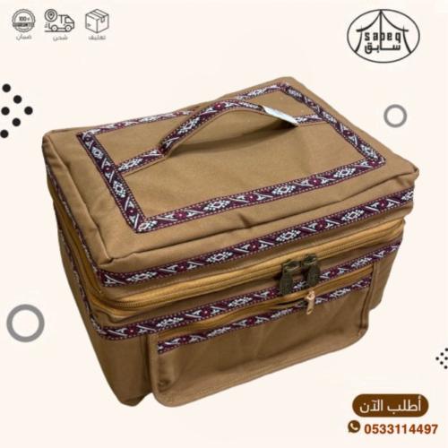 شنطة الشعيب تنزاني مطرز عنابي وسط