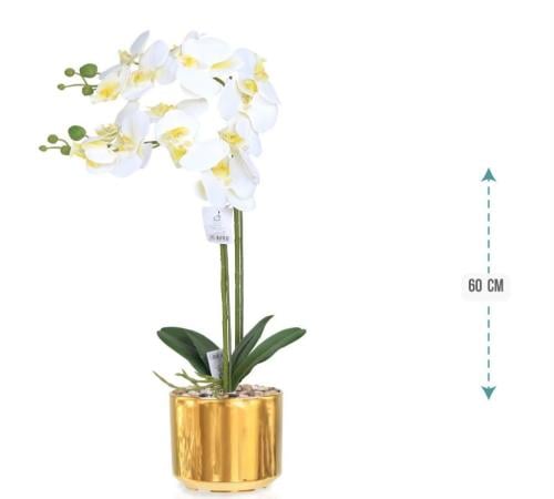 اوركيد صناعي الطول 60 سم حوض ذهبي