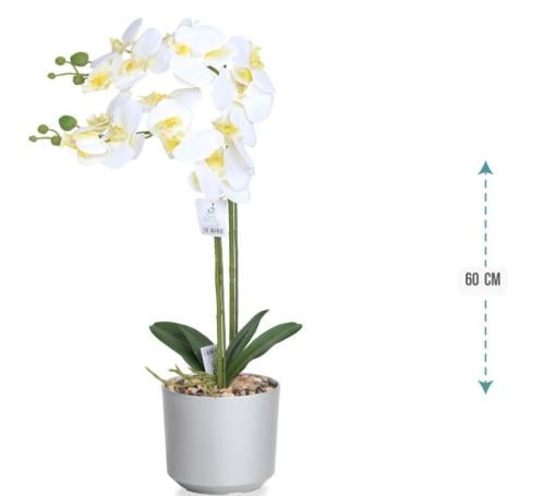 اوركيد صناعي الطول 60 سم حوض رمادي