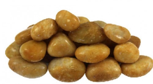 حجر نهري اصفر عسلي 1 كيلو