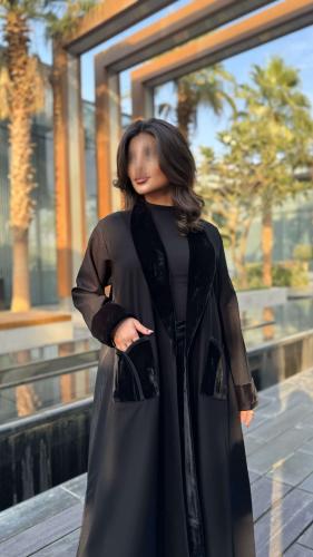 Linen fabric abaya with Chanel ORa 177