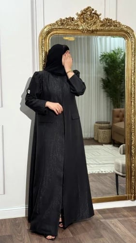 Shiny crepe blazer abaya - ORA 207
