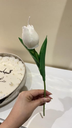 وردة التوليب بساق صناعية