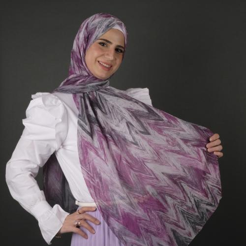 طرحة شيفون ديجيتال شهري