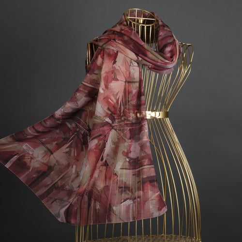 طرحة موناليزا ديجيتال شيفون شال وردة