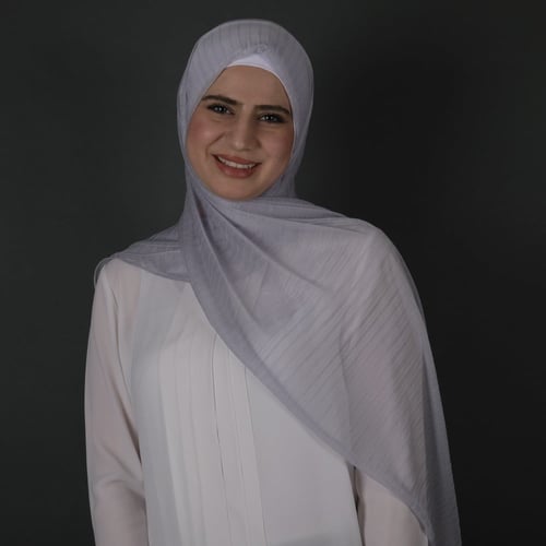 طرحة جوري شيفون بليسيه