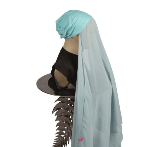 حجاب جاهز شيفون مع بونيه قطن