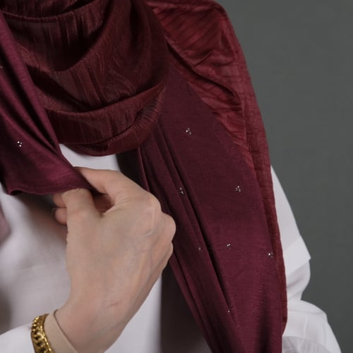 طرجة جوري نص قطن بستراس بنص بليسيه