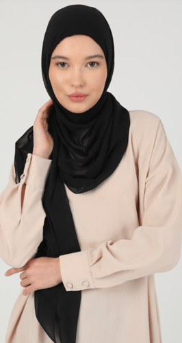 حجاب جاهز شيفون مع بونيه تغطي الرقبة