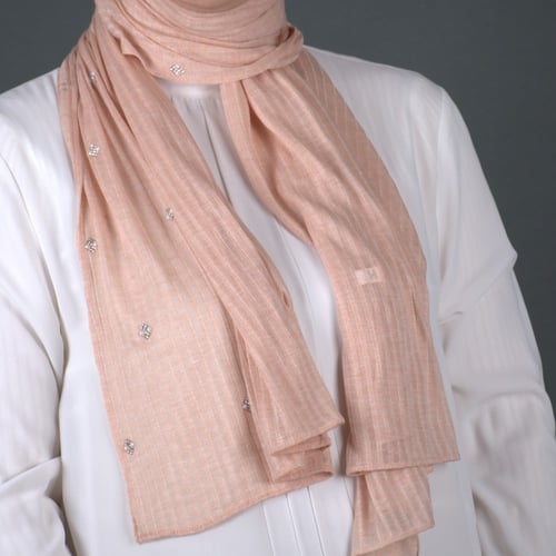 طرحة كويتي قطن مضلع بستراس مربع